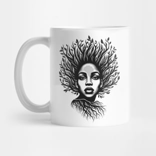 Afrocentric Woman Tree Roots Mug